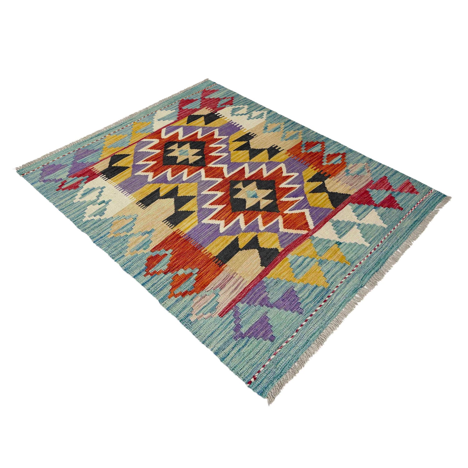 Handmade Vegetable Kelim 3' 6" x 4' 9" (ft) - No. R38982