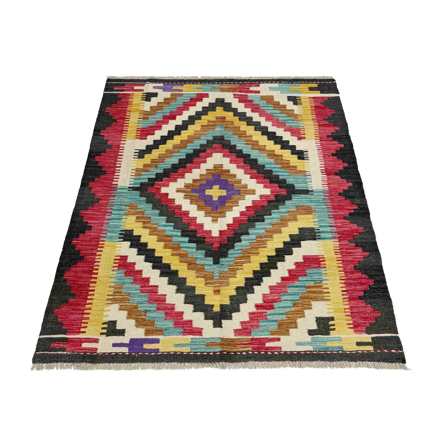 Handmade Vegetable Kilim 3' 10" x 5' 1" (ft) - No. R38983
