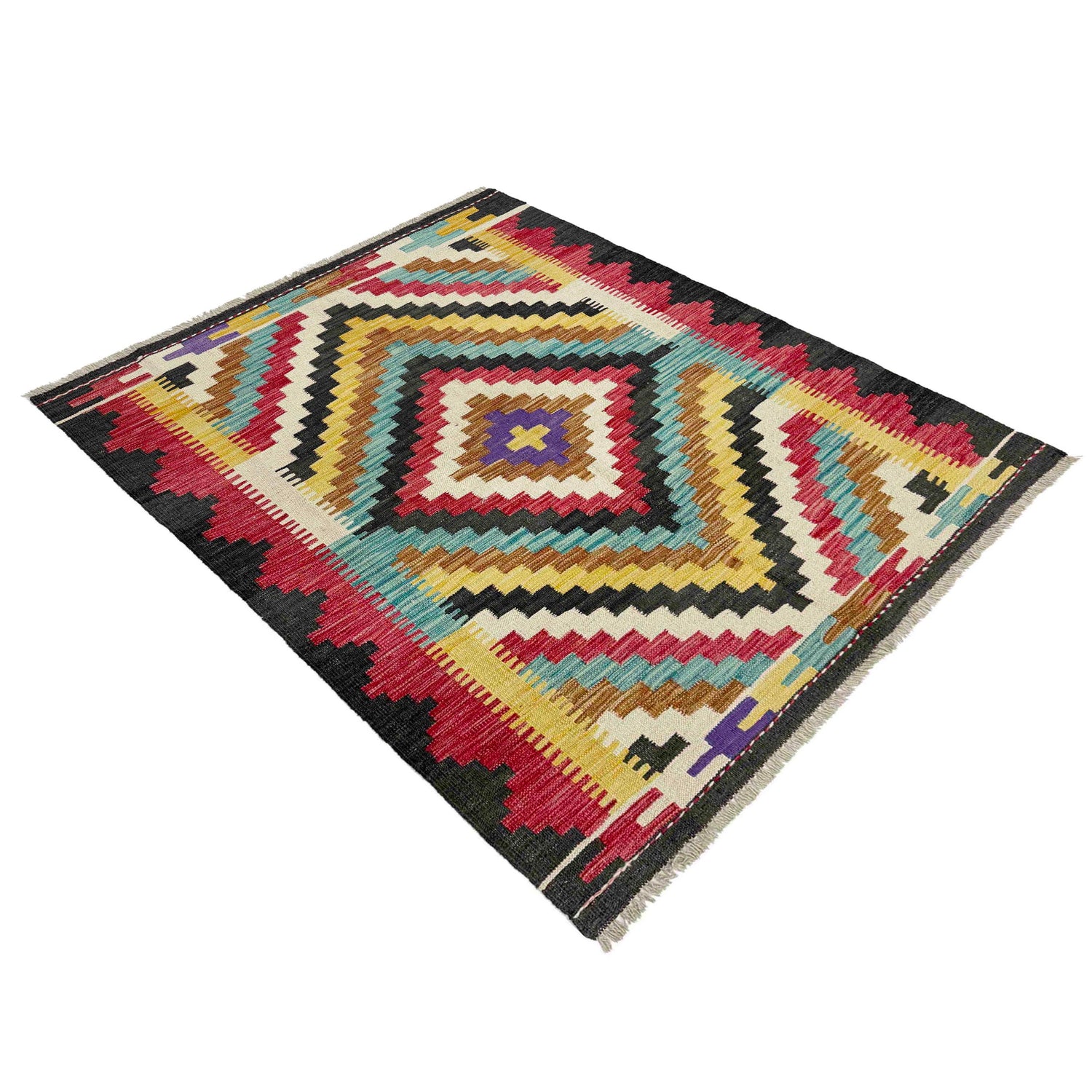 Handmade Vegetable Kilim 3' 10" x 5' 1" (ft) - No. R38983