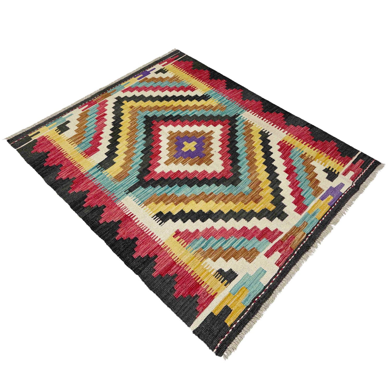Handmade Vegetable Kilim 3' 10" x 5' 1" (ft) - No. R38983