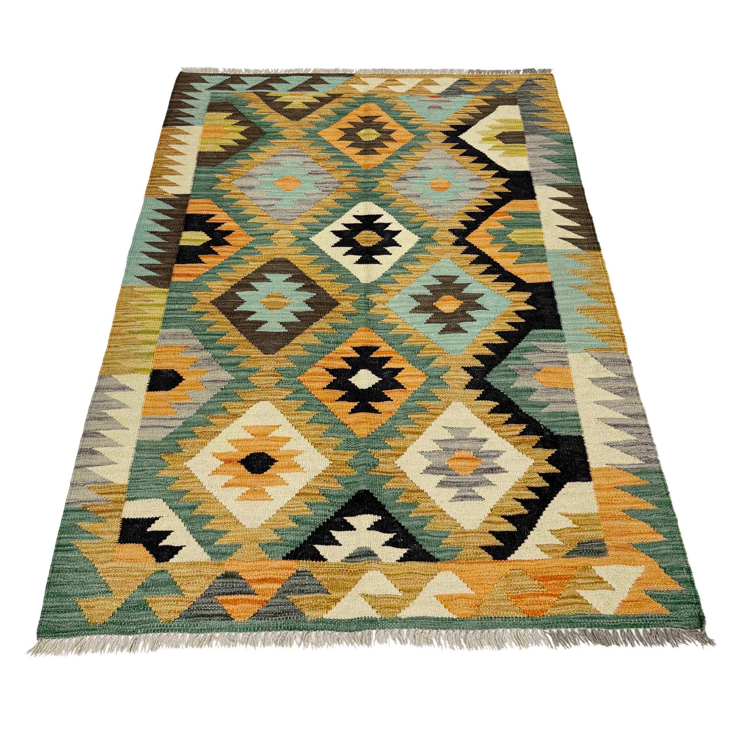 Handmade Vegetable Kilim 3' 4" x 5' 0" (ft) - No. R38986
