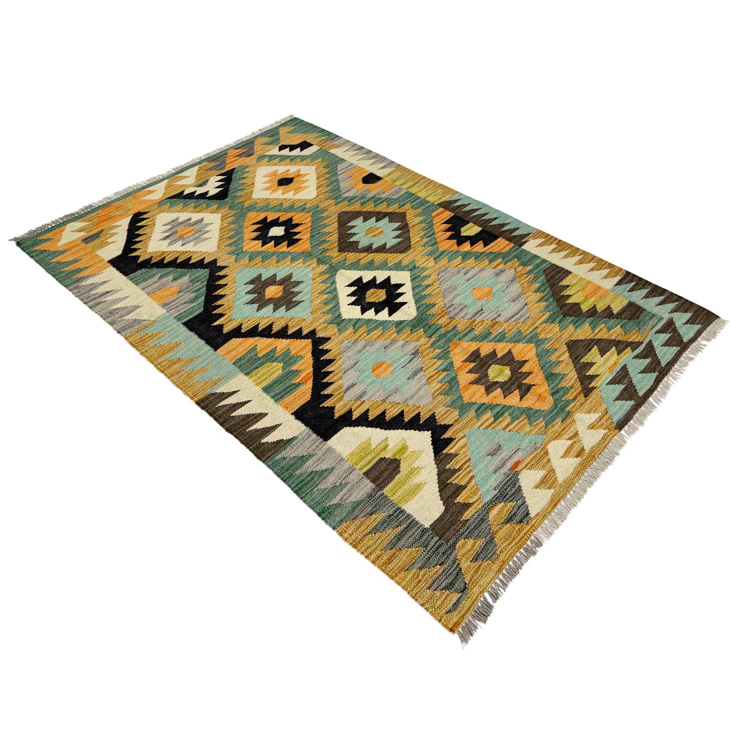 Handmade Vegetable Kilim 3' 4" x 5' 0" (ft) - No. R38986