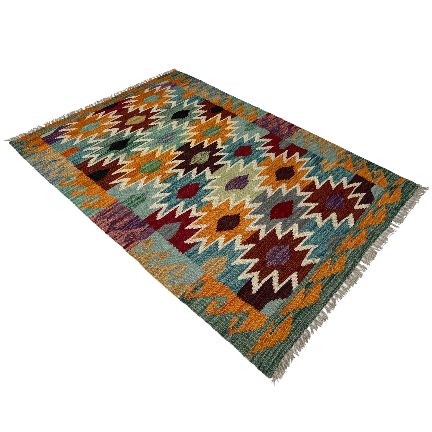 Handmade Vegetable Kilim 2' 7" x 3' 11" (ft) - No. R38992
