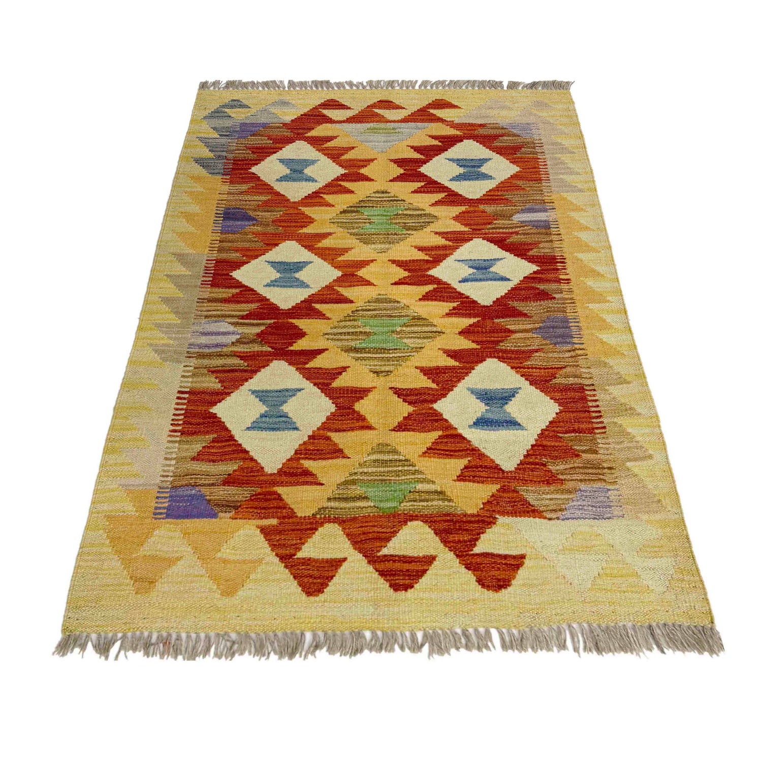 Handmade Vegetable Kelim 2' 8" x 4' 2" (ft) - No. R39003