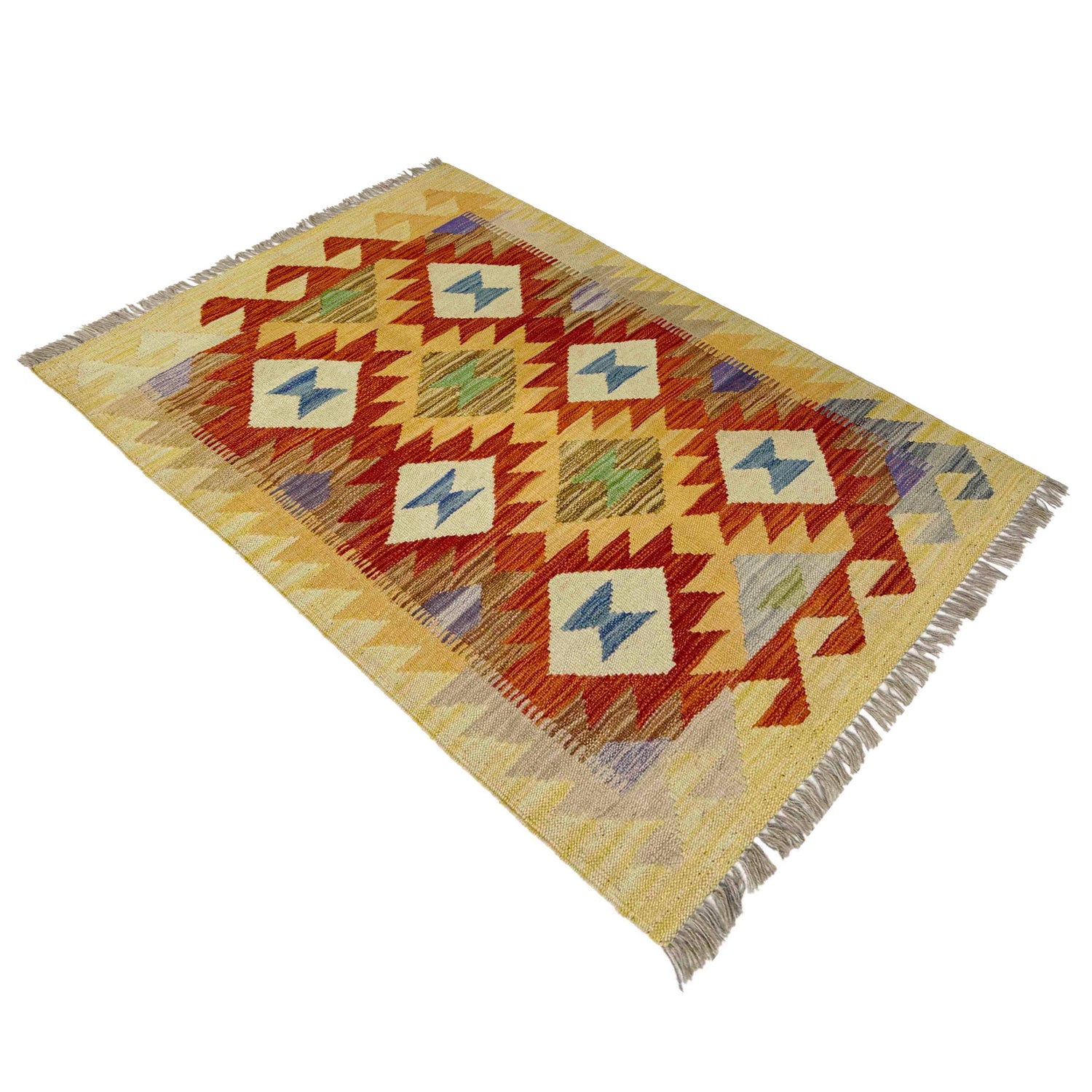 Handmade Vegetable Kelim 2' 8" x 4' 2" (ft) - No. R39003