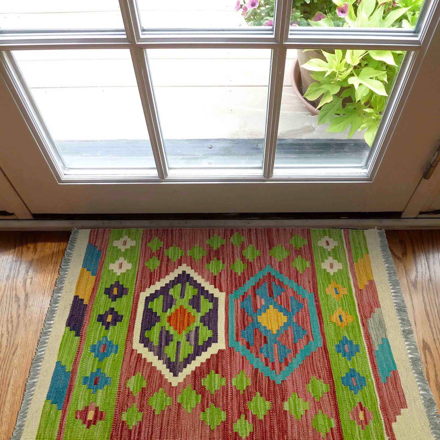Handmade Vegetable Kilim 2' 1" x 3' 0" (ft) - No. R39013