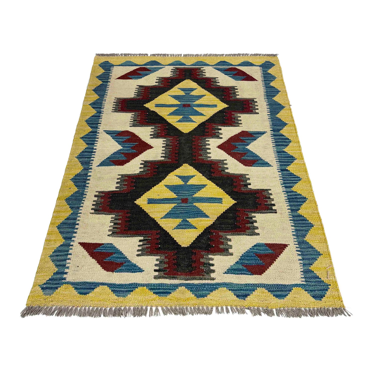 Handmade Vegetable Kilim 2' 9" x 4' 1" (ft) - No. R39016