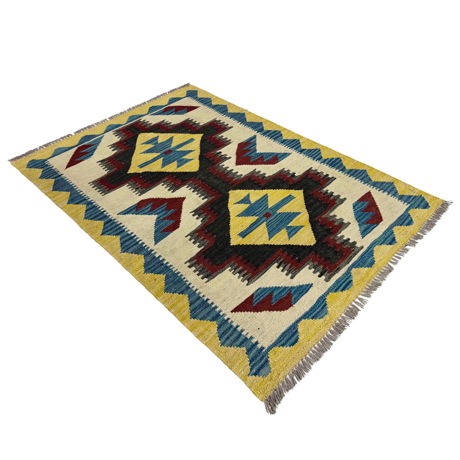 Handmade Vegetable Kilim 2' 9" x 4' 1" (ft) - No. R39016