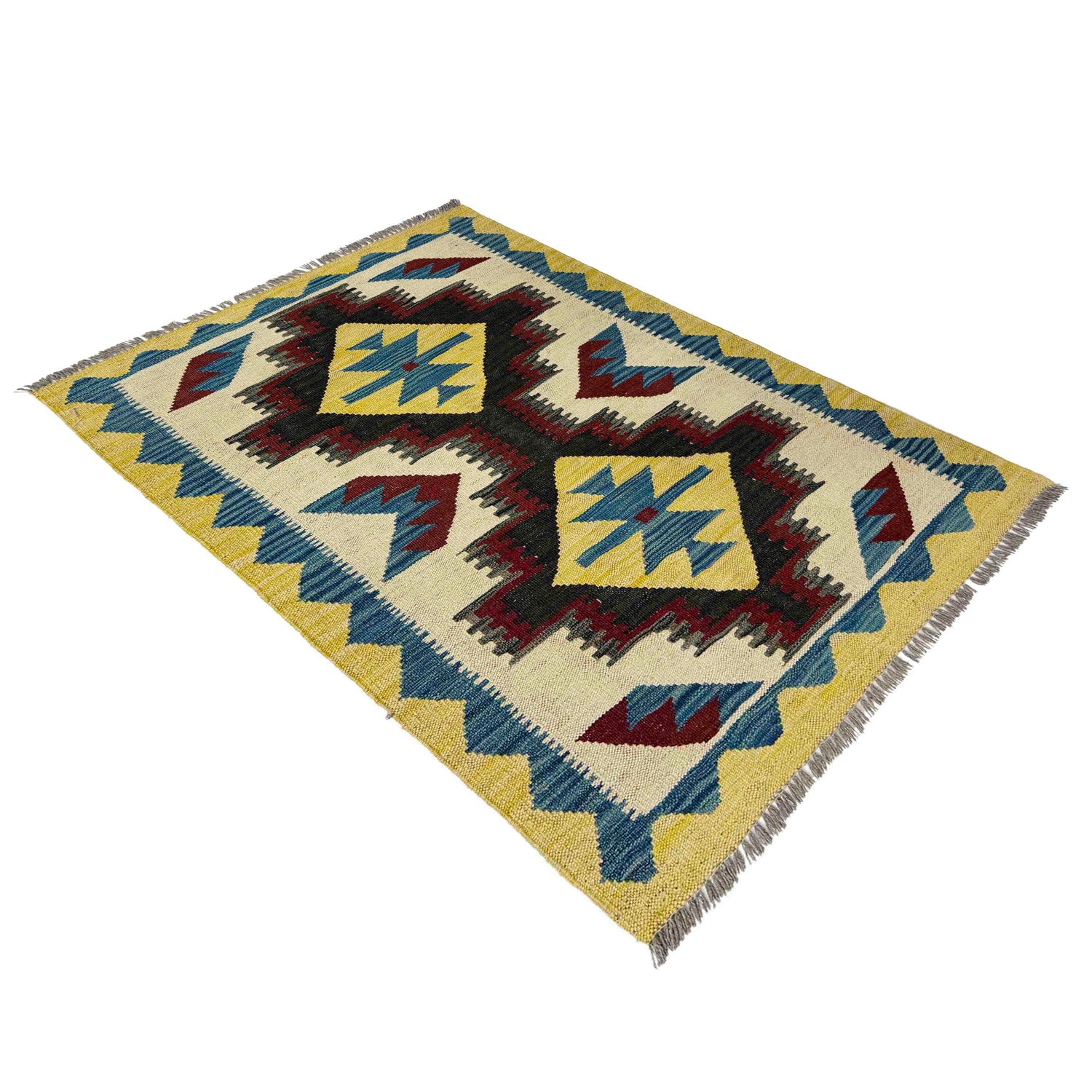 Handmade Vegetable Kilim 2' 9" x 4' 1" (ft) - No. R39016