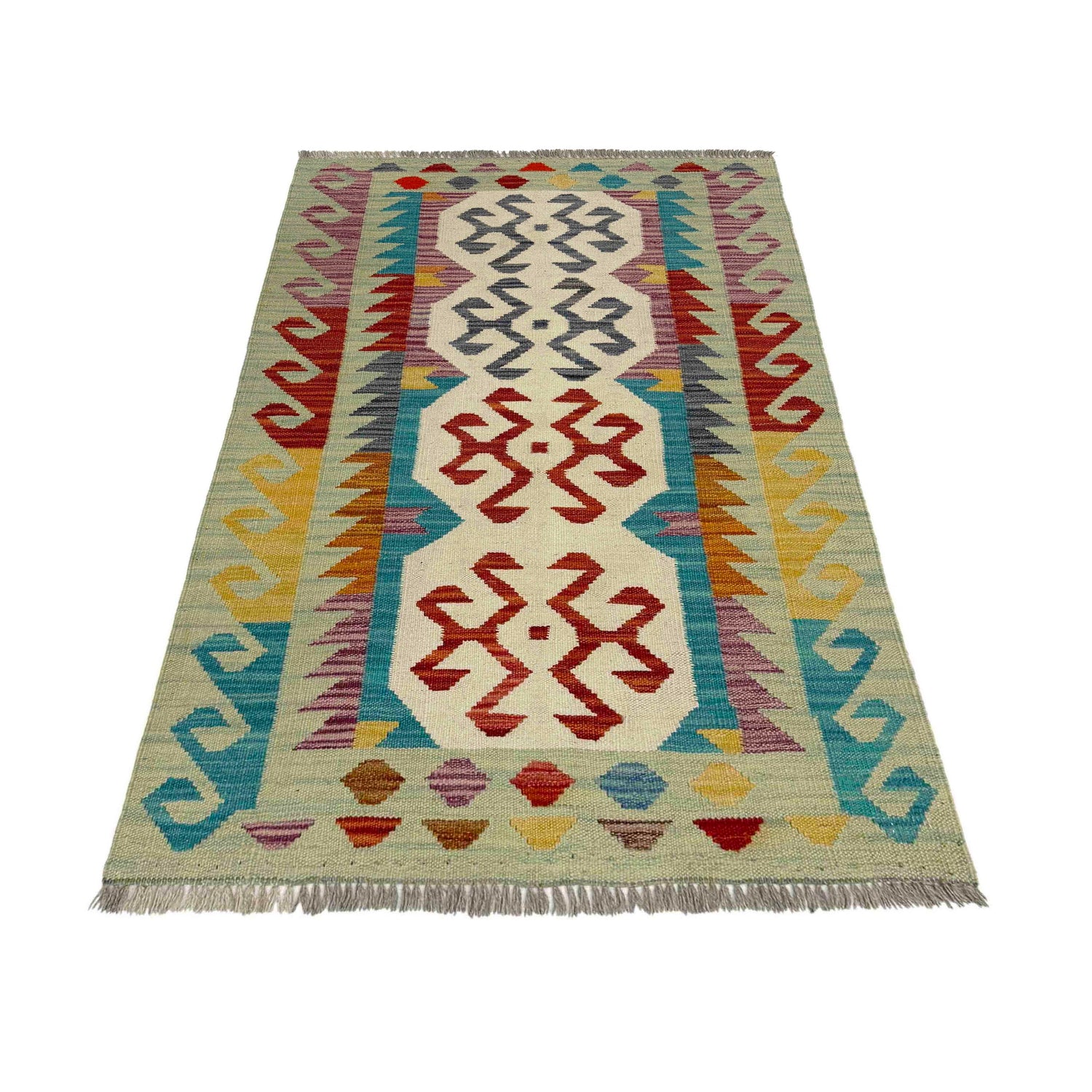 Handmade Vegetable Kilim 2' 7" x 4' 2" (ft) - No. R39018