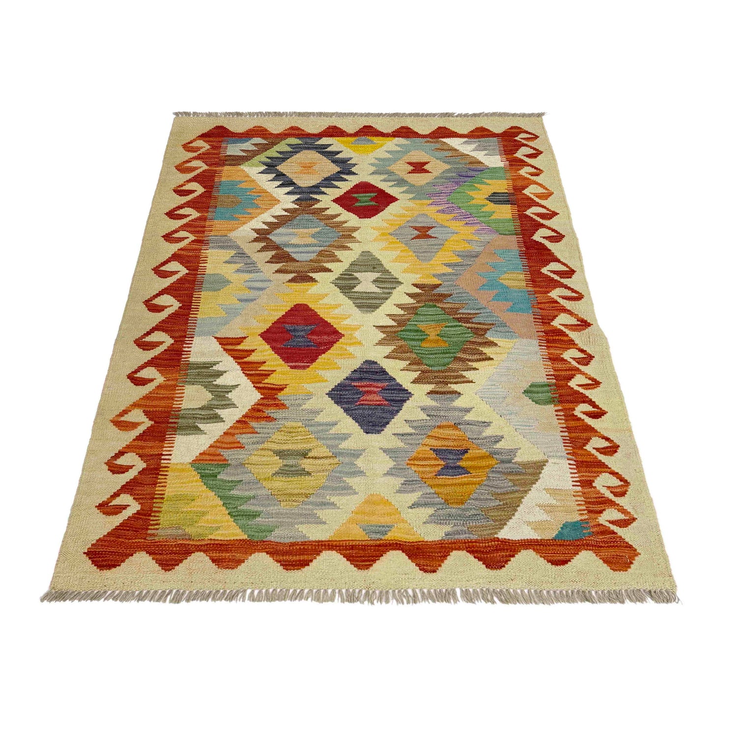 Handmade Vegetable Kilim 3' 5" x 5' 1" (ft) - No. R39025