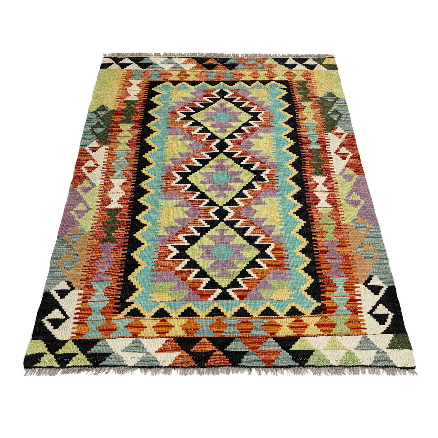 Handmade Vegetable Kelim 3' 4" x 4' 11" (ft) - No. R39026