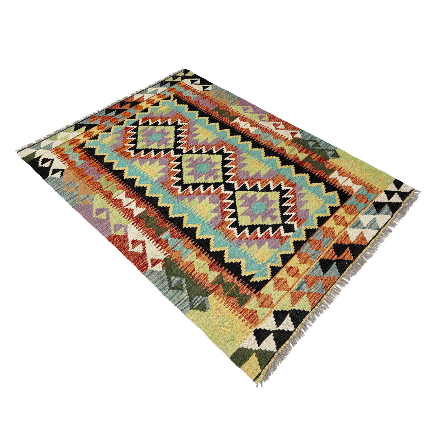 Handmade Vegetable Kelim 3' 4" x 4' 11" (ft) - No. R39026