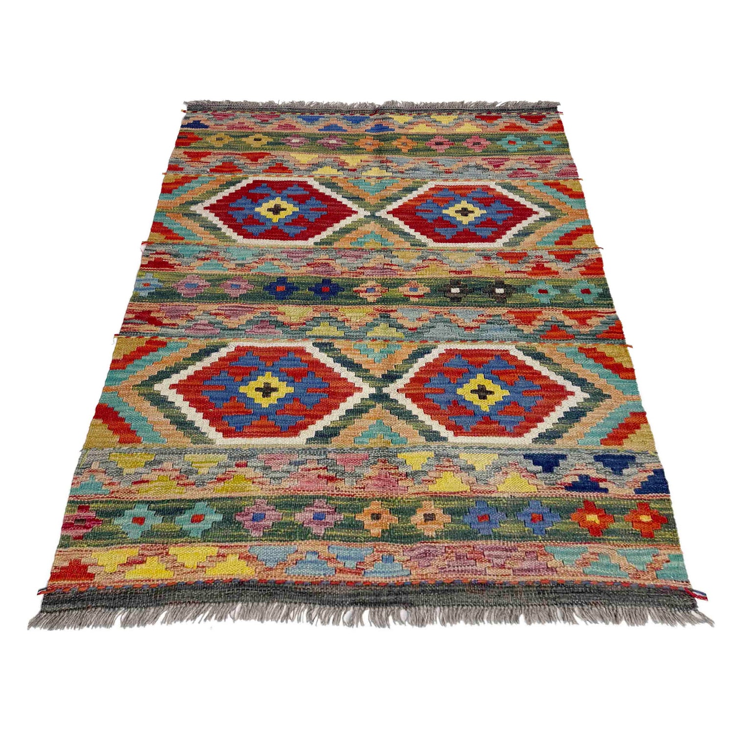 Handmade Vegetable Kilim 3' 4" x 4' 10" (ft) - No. R39027