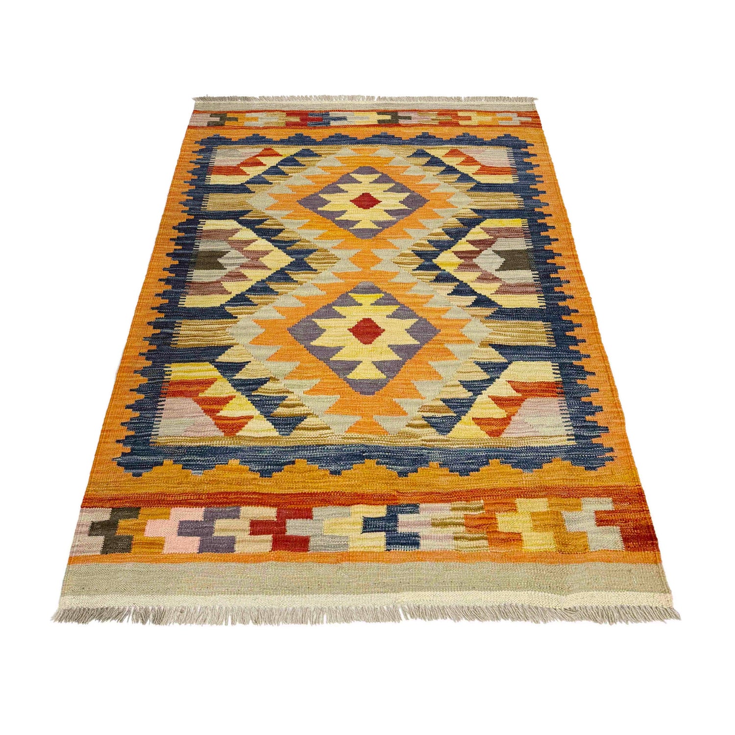 Handmade Vegetable Kilim 3' 4" x 4' 10" (ft) - No. R39028