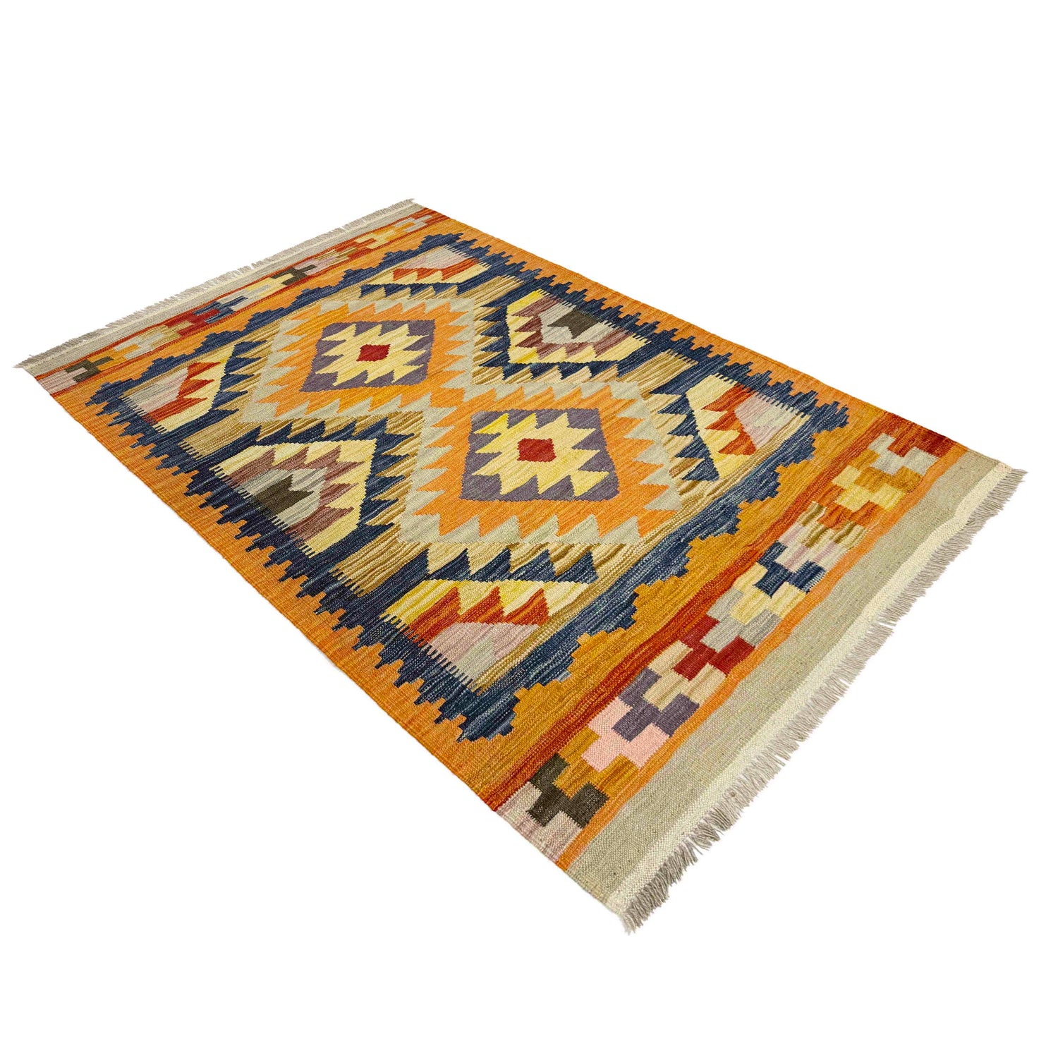 Handmade Vegetable Kilim 3' 4" x 4' 10" (ft) - No. R39028