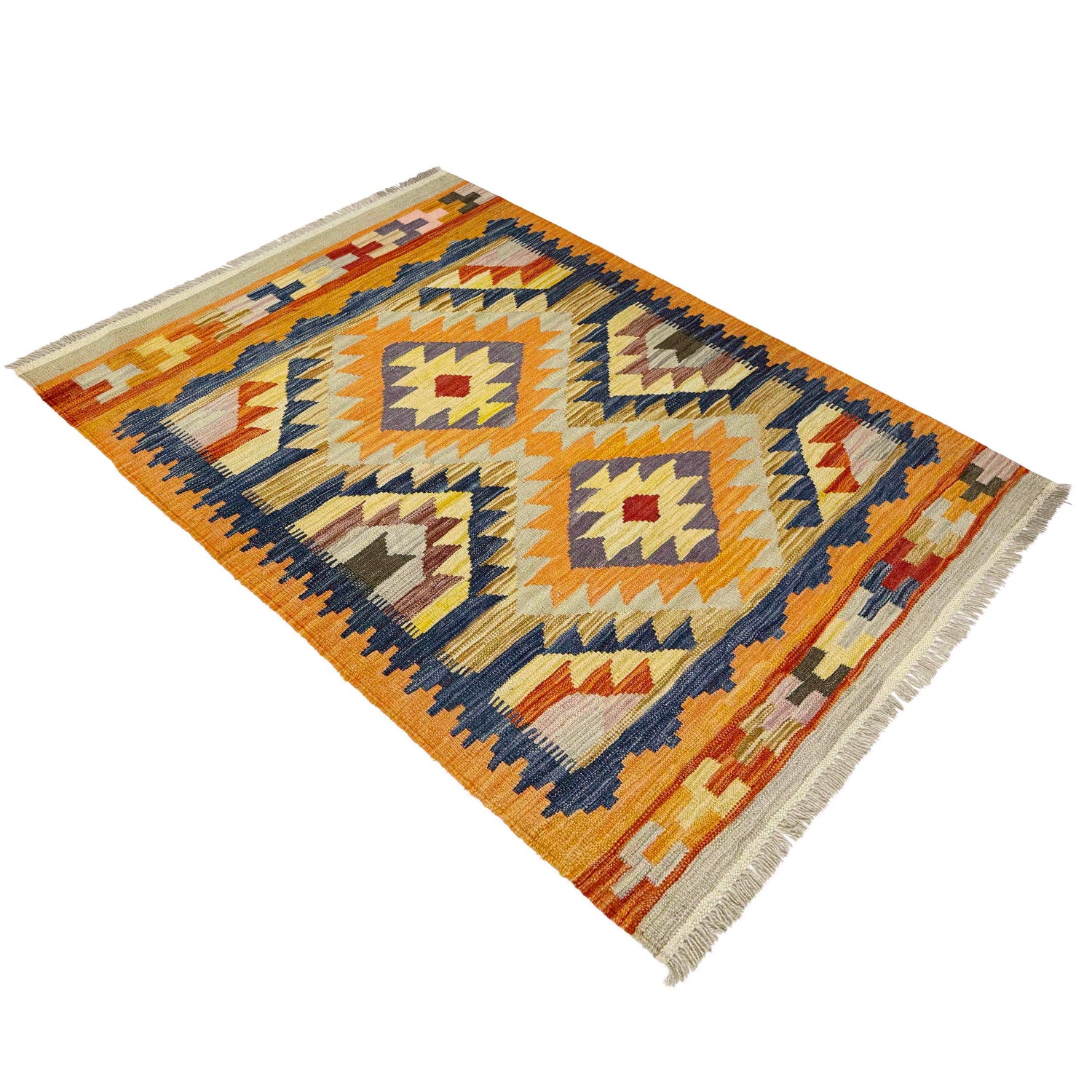 Handmade Vegetable Kilim 3' 4" x 4' 10" (ft) - No. R39028