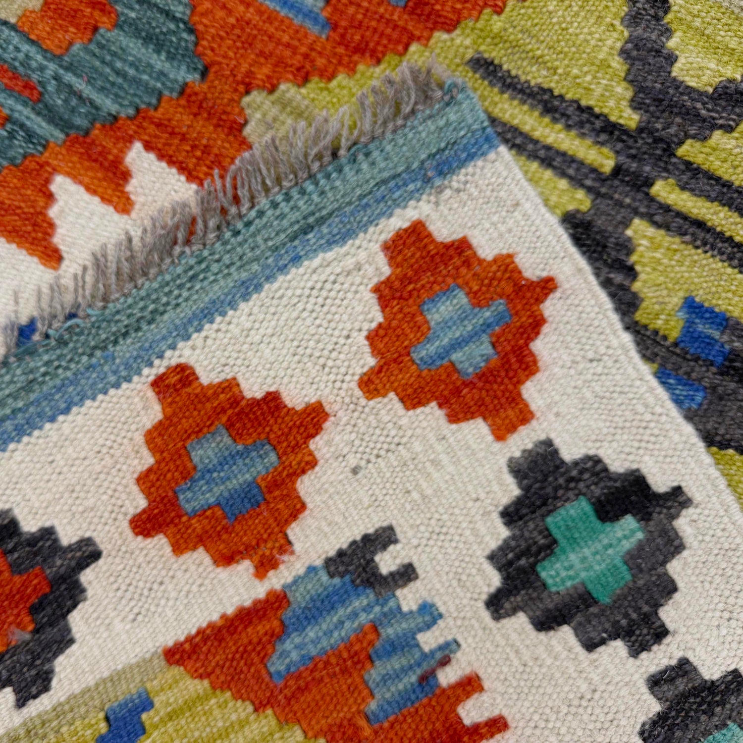 Handmade Vegetable Kilim 5' 1" x 6' 10" (ft) - No. R39030