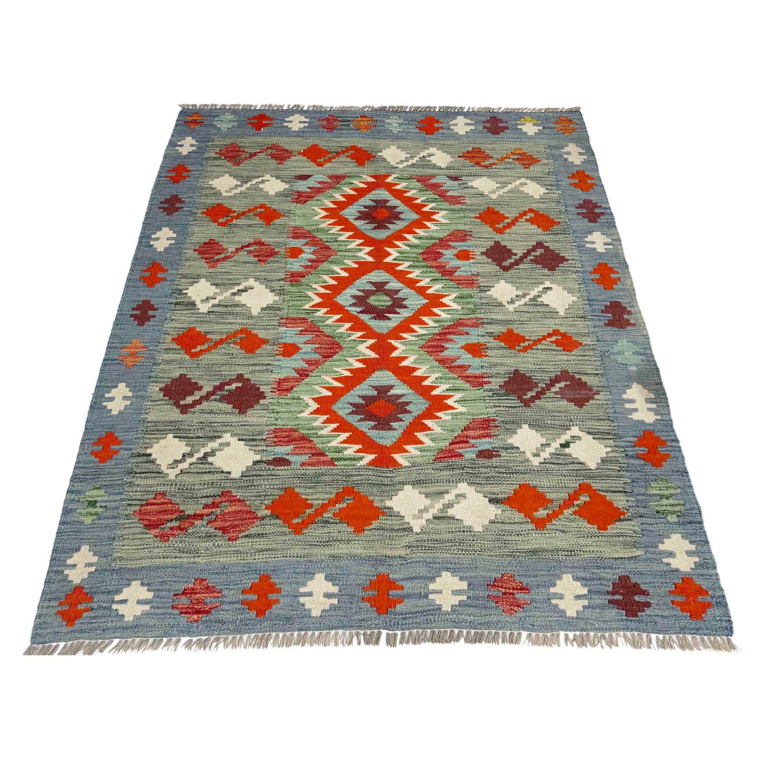Handmade Vegetable Kelim 3' 9" x 5' 0" (ft) - No. R39033