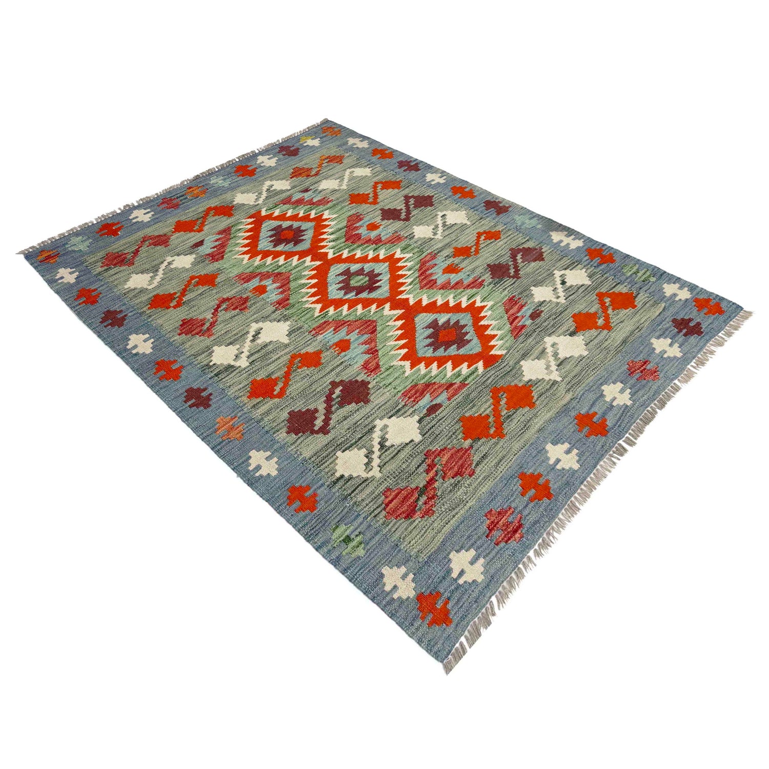 Handmade Vegetable Kelim 3' 9" x 5' 0" (ft) - No. R39033