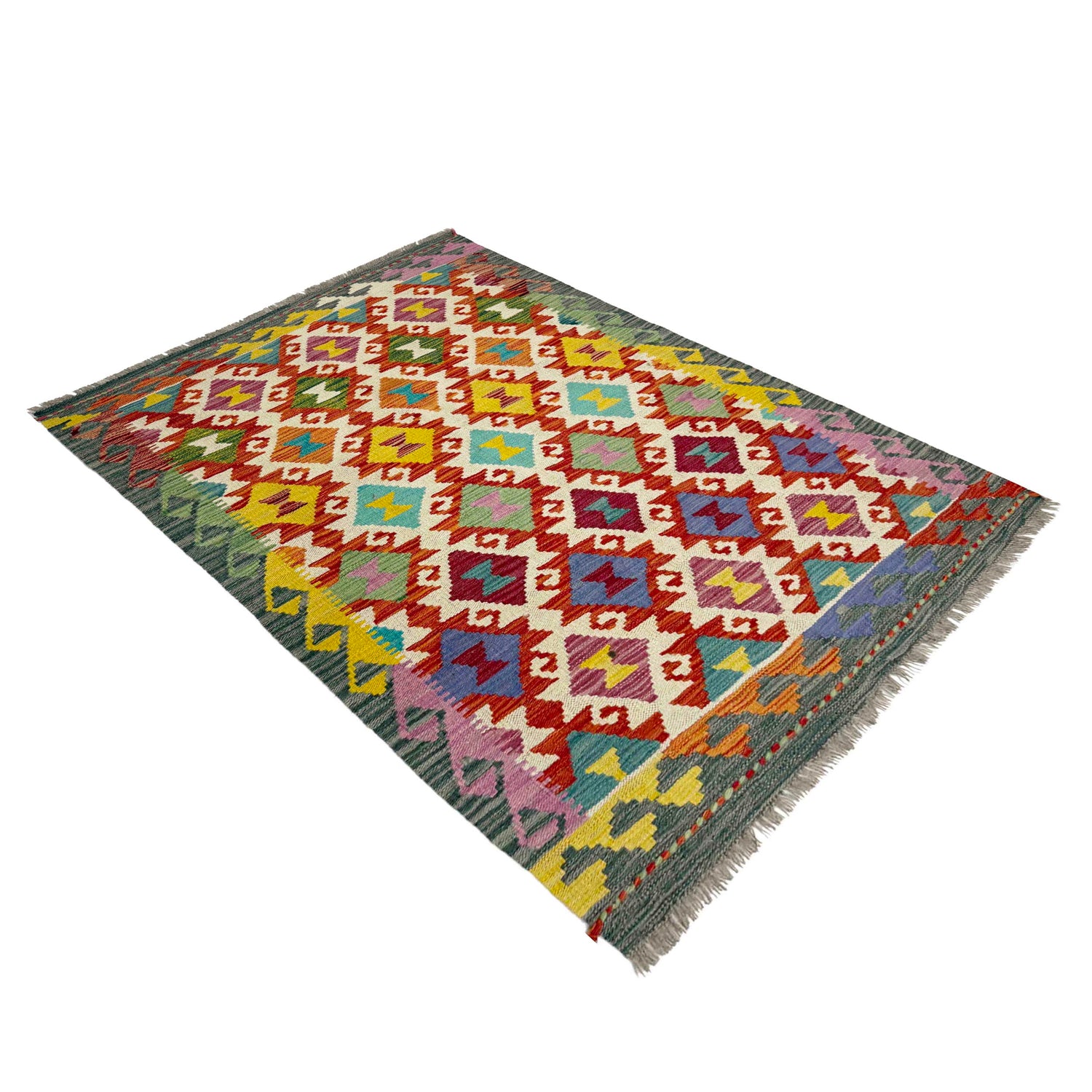 Handmade Vegetable Kilim 3' 3" x 4' 10" (ft) - No. R39034
