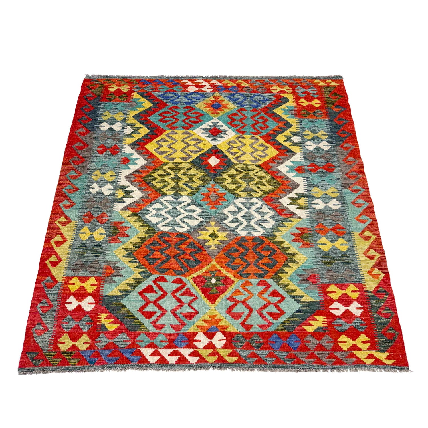 Handmade Vegetable Kelim 5' 1" x 6' 8" (ft) - No. R39035