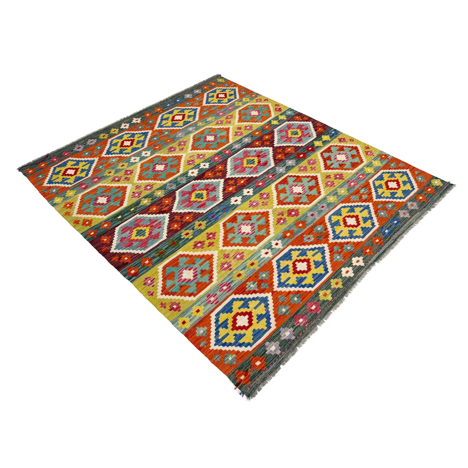 Handmade Vegetable Kilim 5' 2" x 6' 7" (ft) - No. R39036