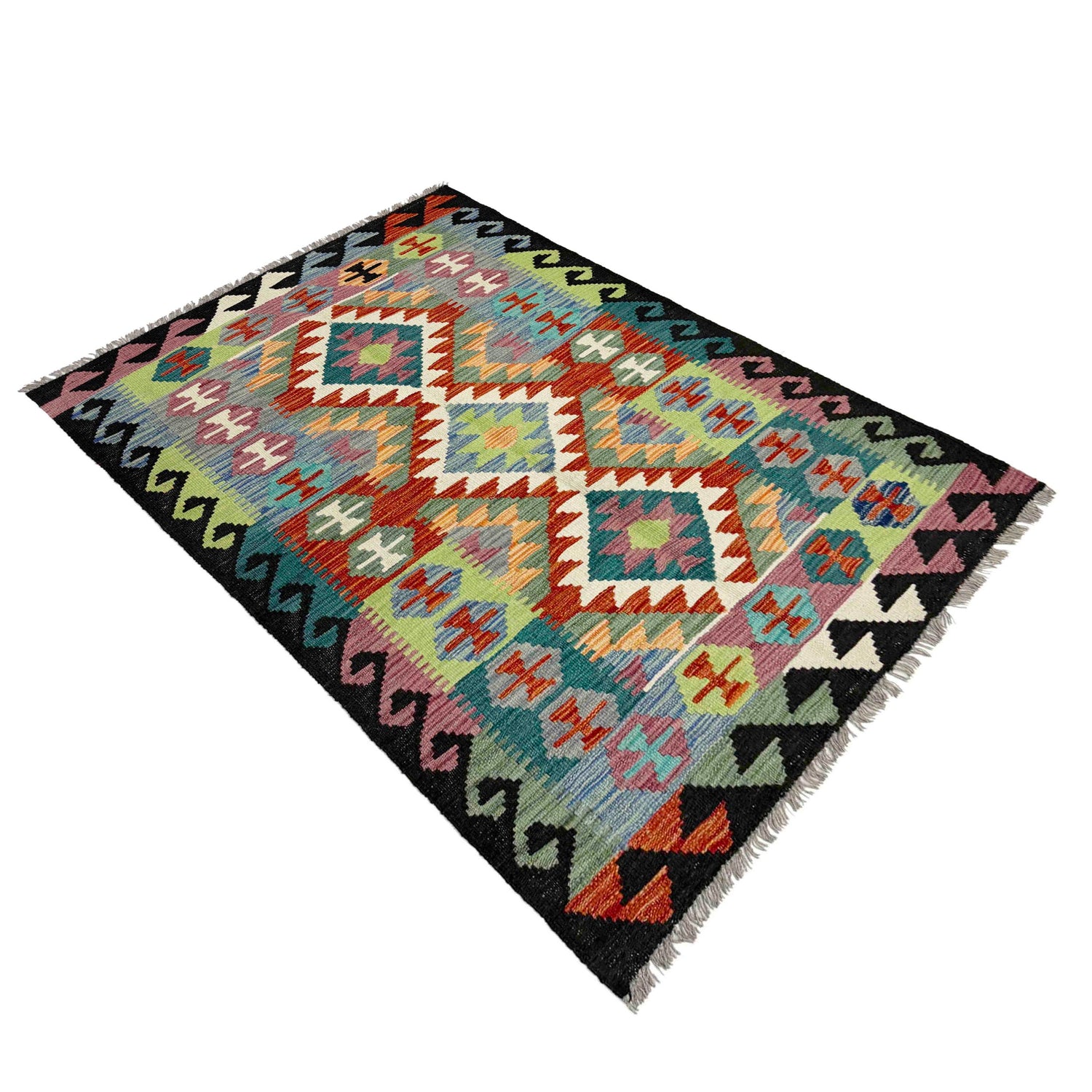 Handmade Vegetable Kelim 3' 1" x 5' 2" (ft) - No. R39038