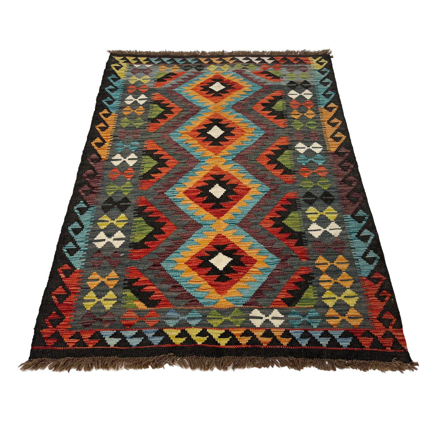Handmade Vegetable Kelim 3' 3" x 4' 10" (ft) - No. R39039