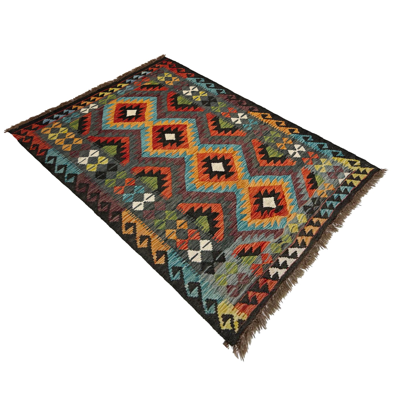 Handmade Vegetable Kelim 3' 3" x 4' 10" (ft) - No. R39039