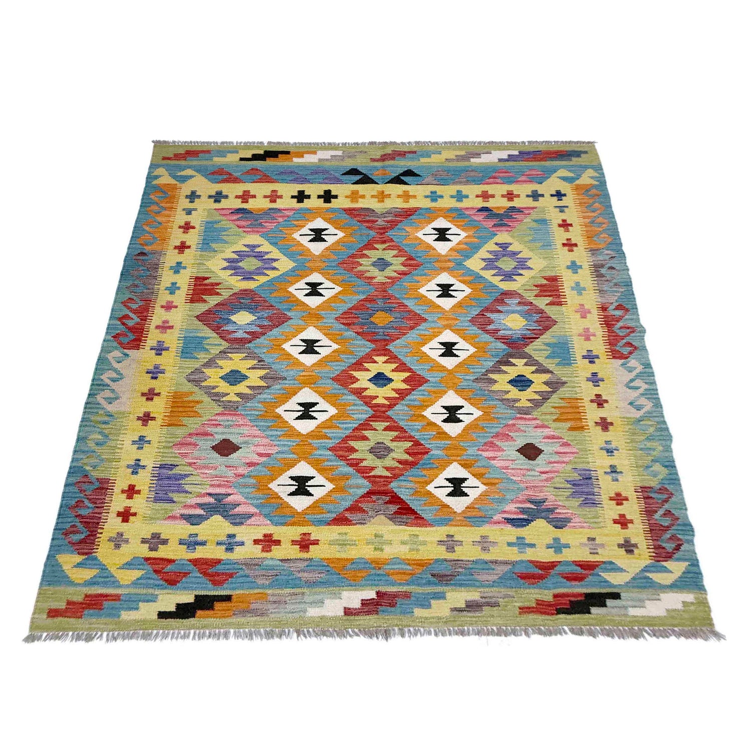 Handmade Vegetable Kilim 5' 2" x 6' 9" (ft) - No. R39046