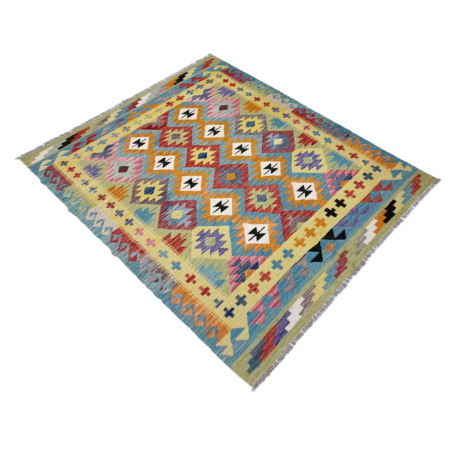 Handmade Vegetable Kilim 5' 2" x 6' 9" (ft) - No. R39046