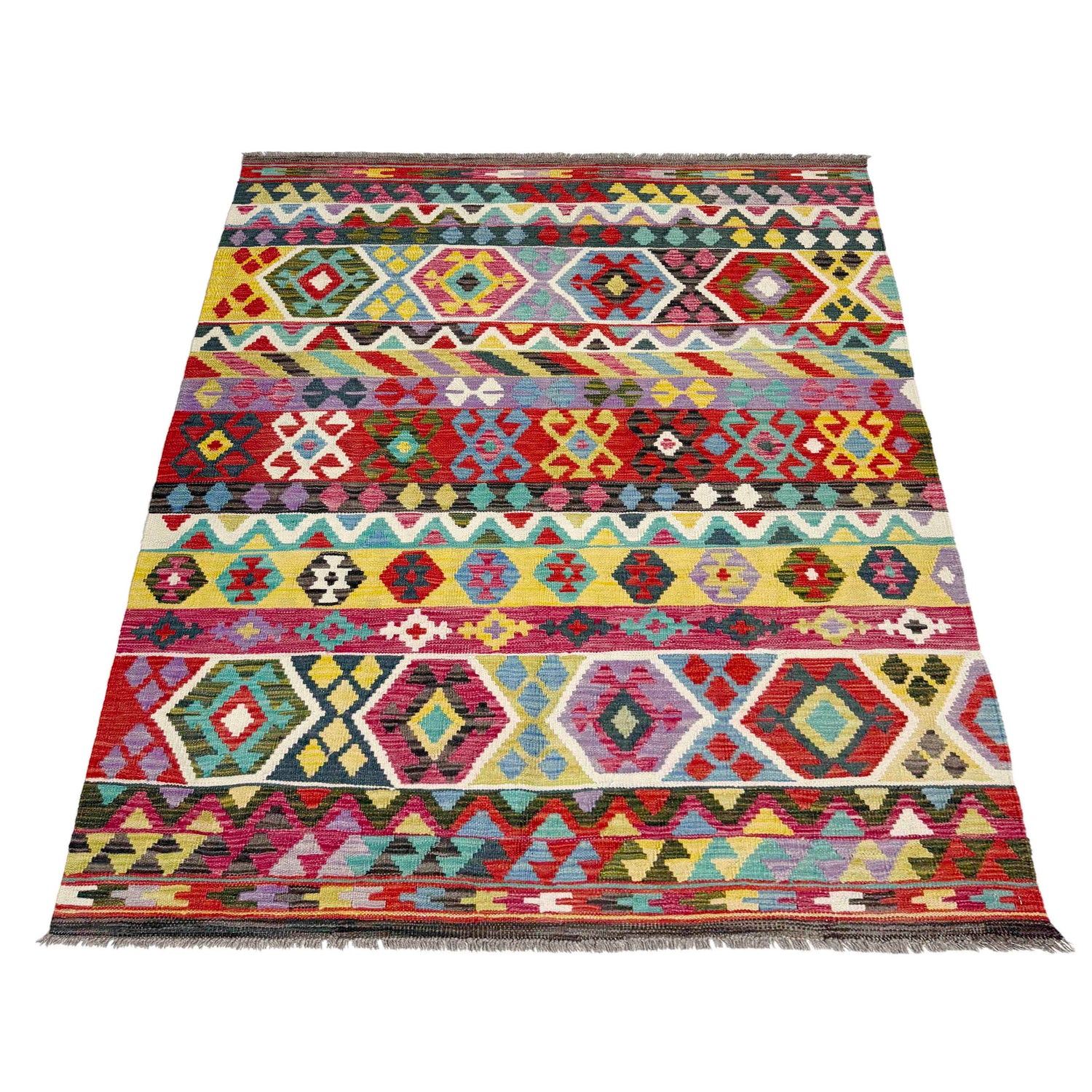 Handmade Vegetable Kelim 4' 9" x 6' 8" (ft) - No. R39047