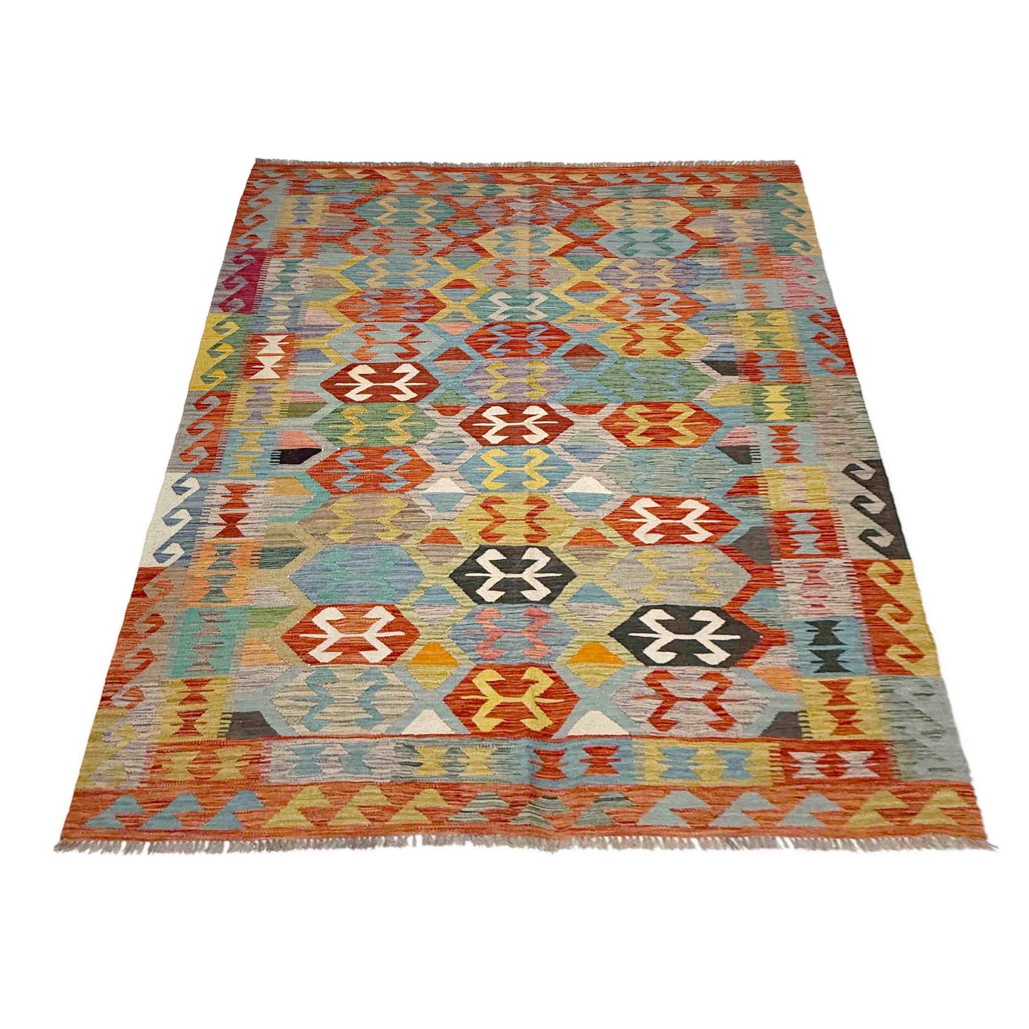 Handmade Vegetable Kelim 5' 11" x 8' 0" (ft) - No. R39049