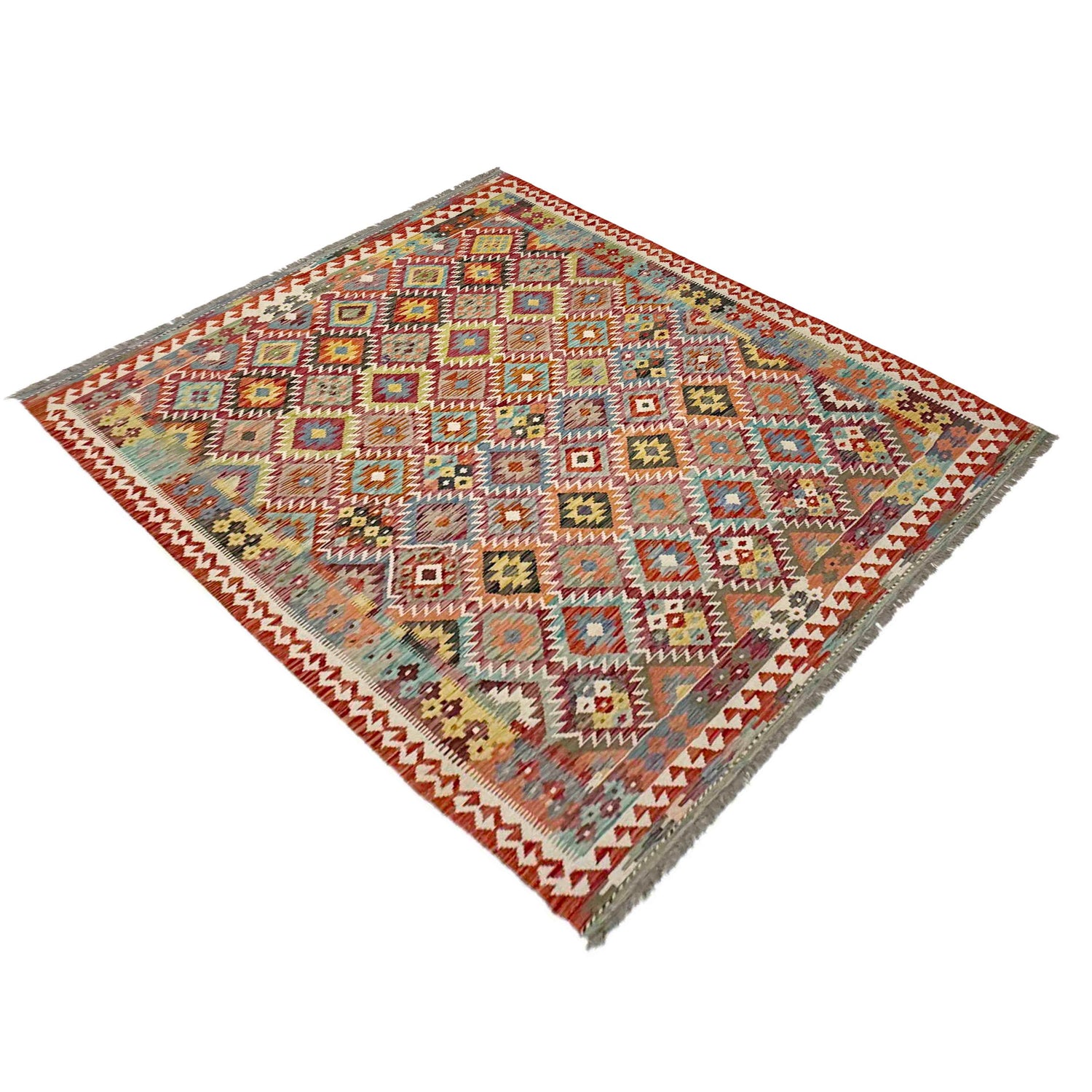 Handmade Vegetable Kilim 5' 11" x 8' 1" (ft) - No. R39062