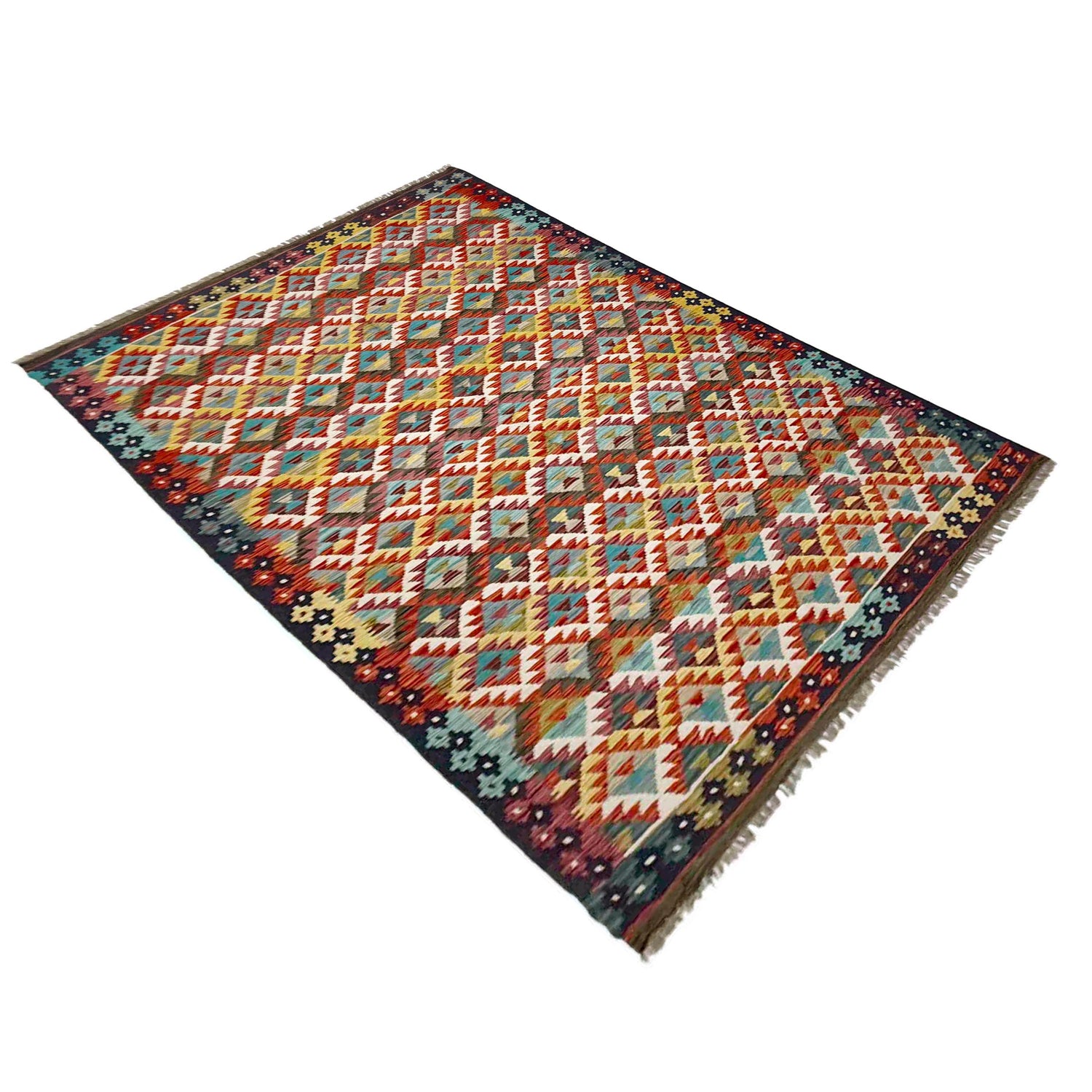 Handmade Vegetable Kilim 6' 0" x 8' 2" (ft) - No. R39064