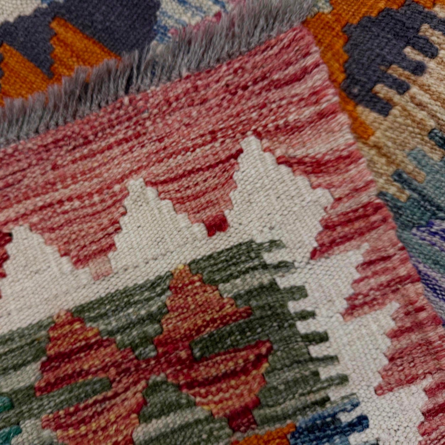 Handmade Vegetable Kelim 5' 1" x 7' 7" (ft) - No. R39065