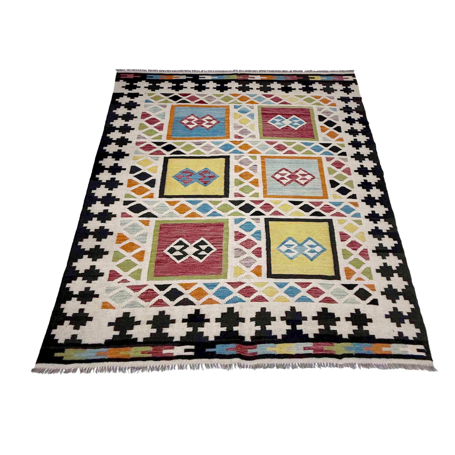 Handmade Vegetable Kilim 5' 7" x 7' 9" (ft) - No. R39066