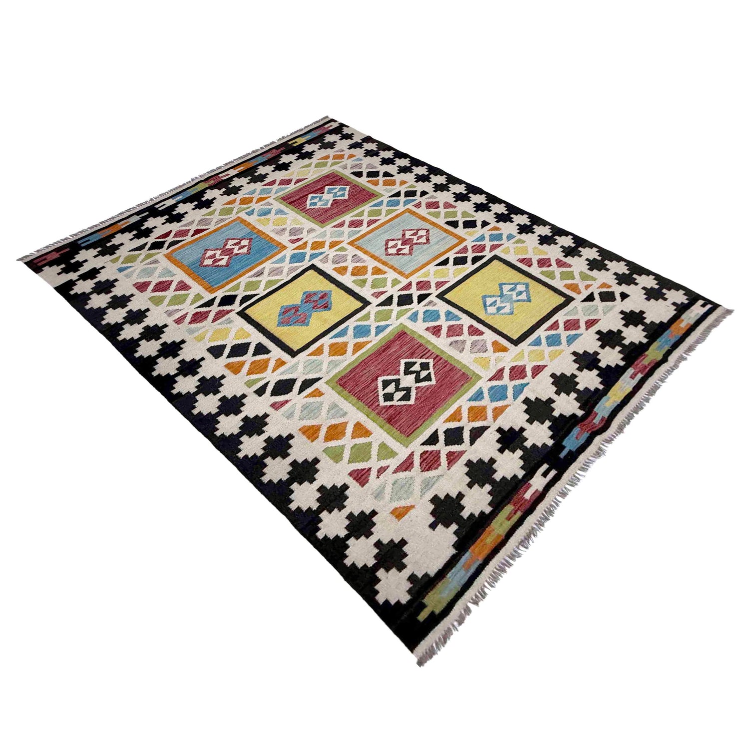 Handmade Vegetable Kilim 5' 7" x 7' 9" (ft) - No. R39066