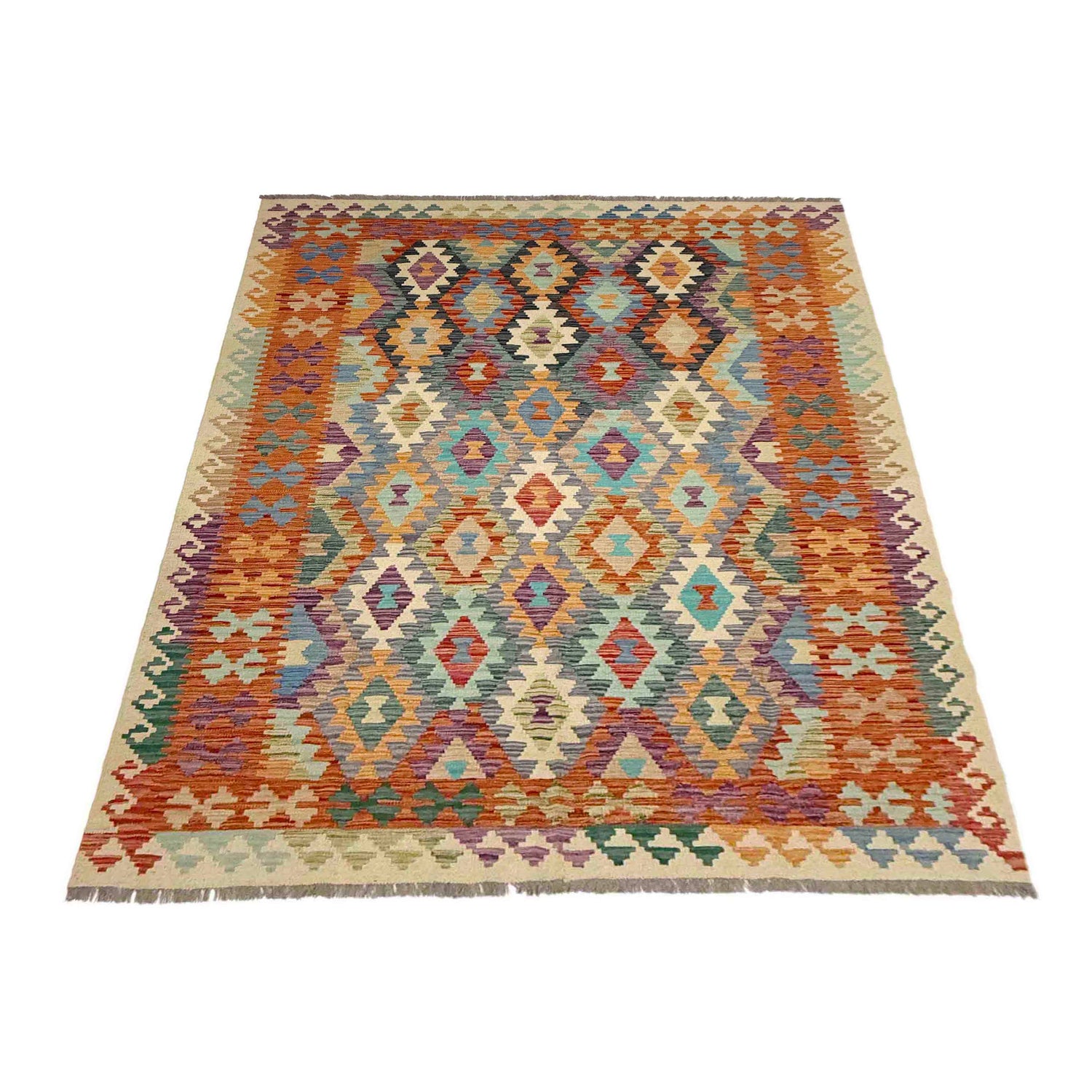 Handmade Vegetable Kilim 5' 10" x 8' 0" (ft) - No. R39069