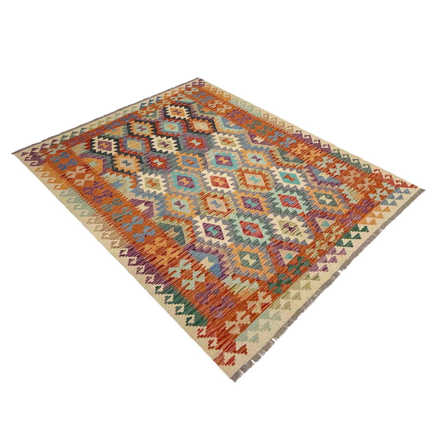 Handmade Vegetable Kilim 5' 10" x 8' 0" (ft) - No. R39069