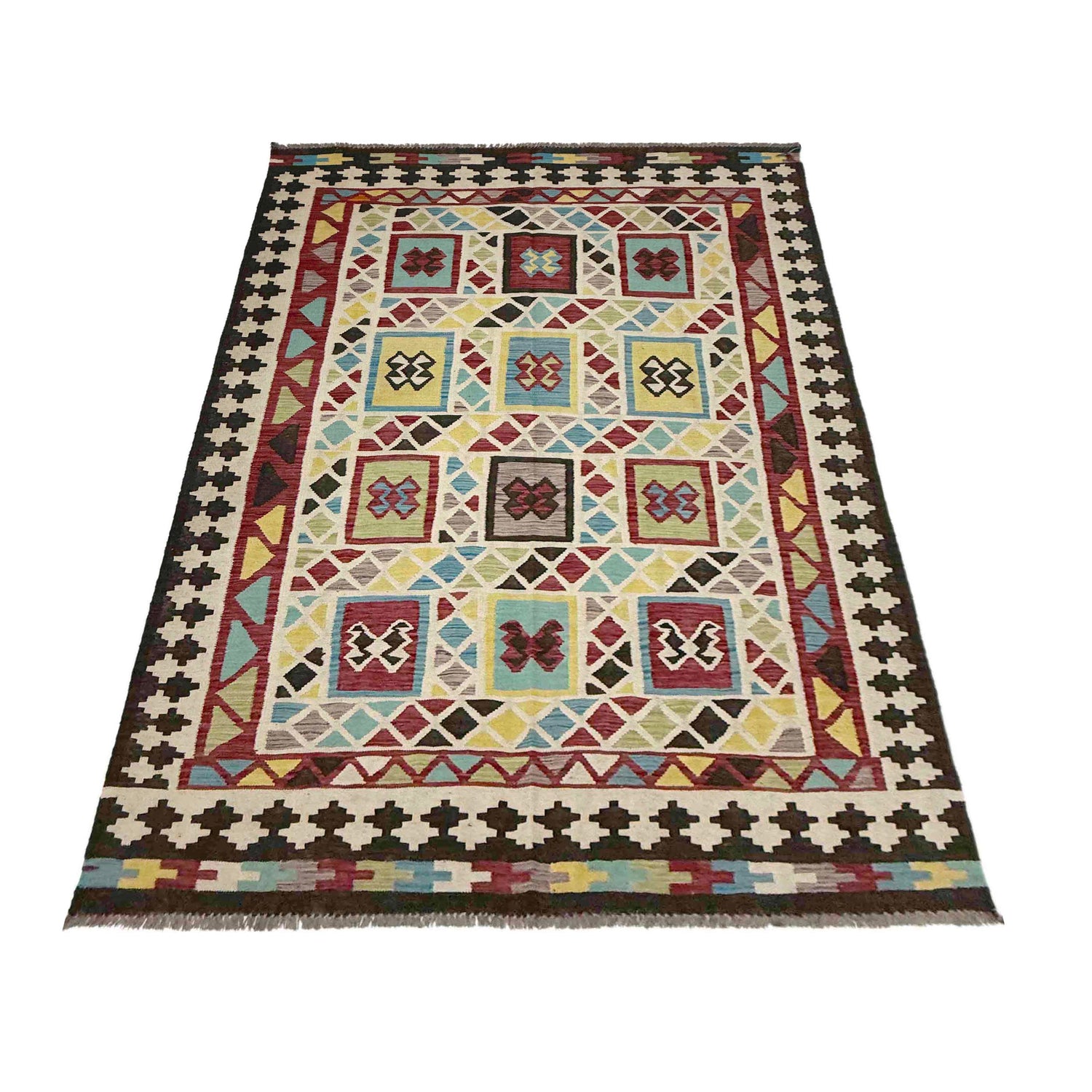 Handmade Vegetable Kilim 5' 6" x 8' 10" (ft) - No. R39070