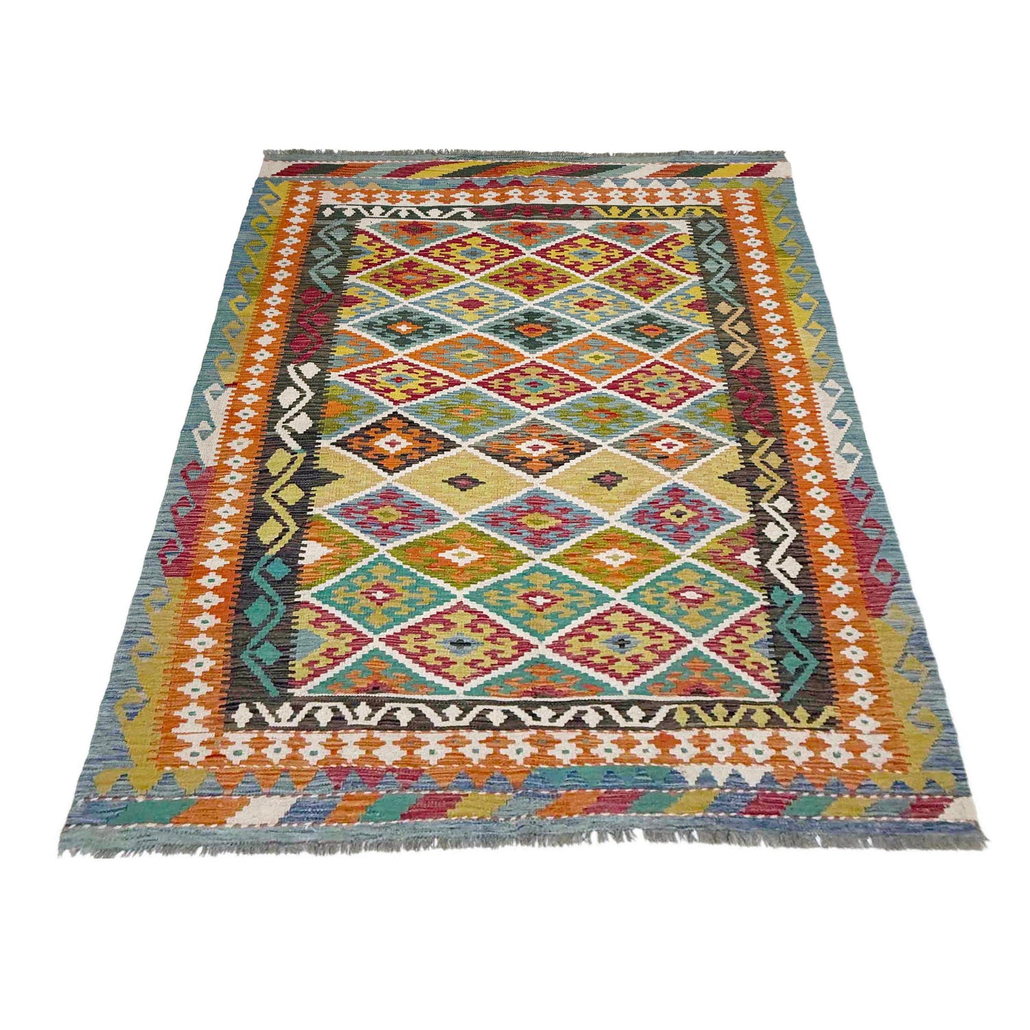 Handmade Vegetable Kelim 5' 4" x 7' 8" (ft) - No. R39071
