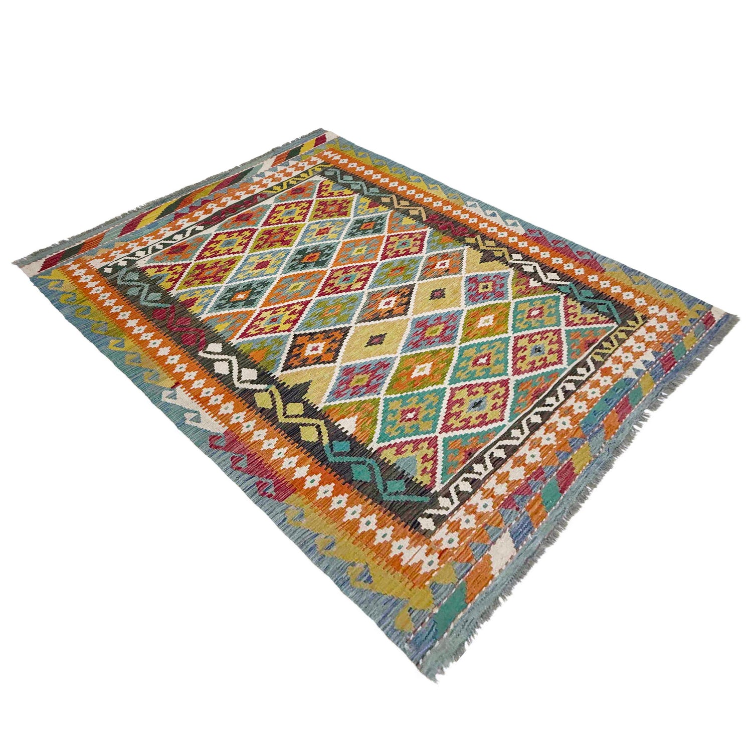 Handmade Vegetable Kelim 5' 4" x 7' 8" (ft) - No. R39071