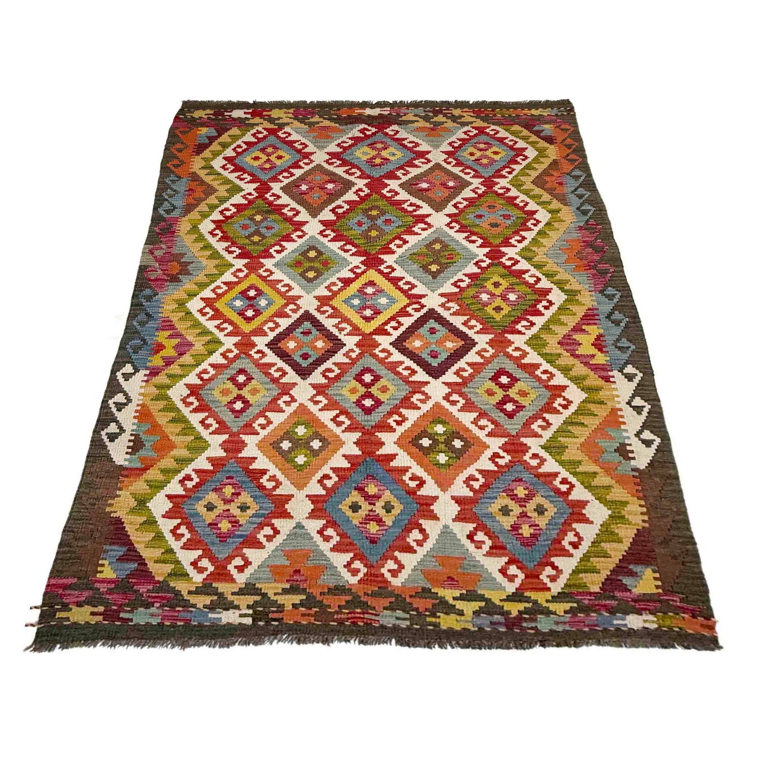 Handmade Vegetable Kilim 4' 4" x 6' 11" (ft) - No. R39072