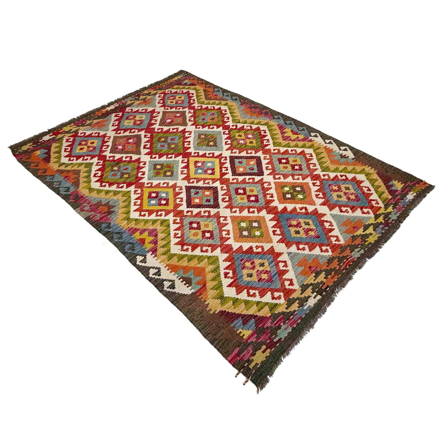 Handmade Vegetable Kilim 4' 4" x 6' 11" (ft) - No. R39072