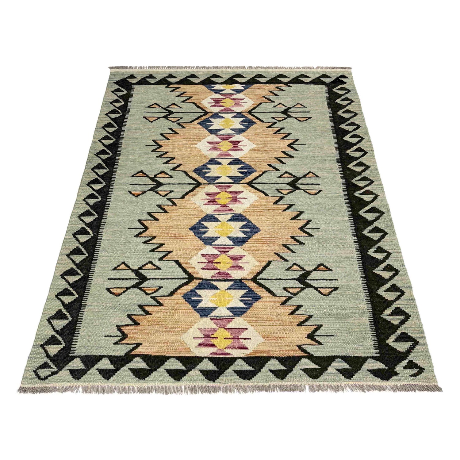 Handmade Vegetable Kilim 4' 1" x 6' 2" (ft) - No. R39076