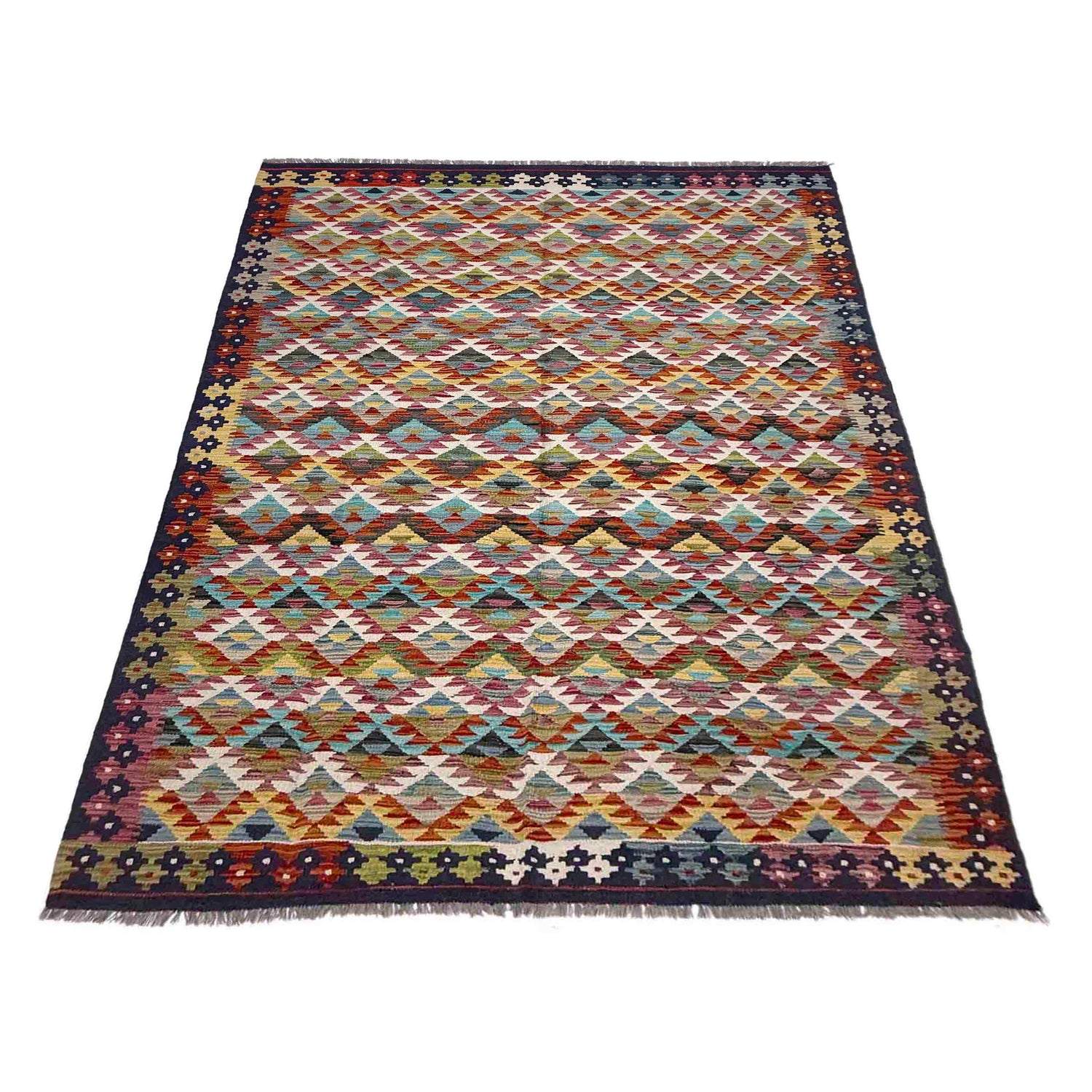 Handmade Vegetable Kilim 5' 11" x 8' 1" (ft) - No. R39079