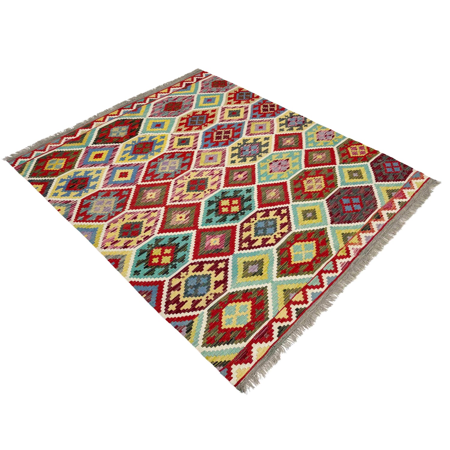 Handmade Vegetable Kilim 5' 2" x 6' 5" (ft) - No. R39080