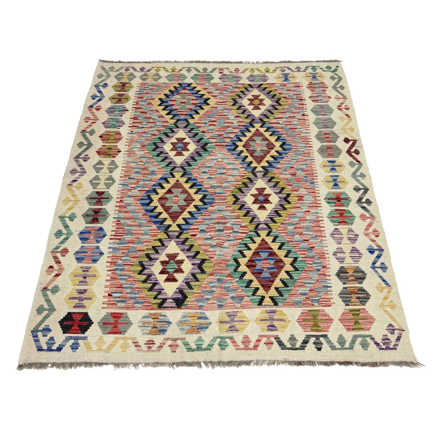 Handmade Vegetable Kelim 5' 2" x 6' 7" (ft) - No. R39081